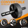 Convertible Ab Wheel Roller with Large Knee Mat for Core Abs Rollout Exercise, Double Wheel Set with Dual Fitness Strength Training Modes at Gym or Home Image 2