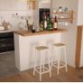 Bar Stools Square Base Set of 4,Tall Breakfast Bar Stools with Footrest for Kitchen Image 8