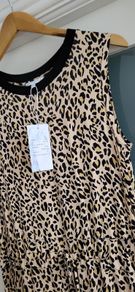 WAREHOUSE leopard print draw-string midi Sz 12 - Bnwt Rrp 55