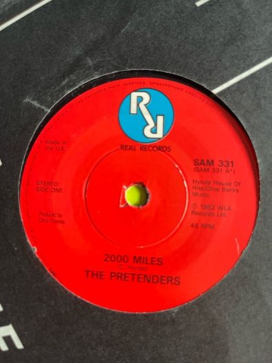 The pretenders. 2000 miles vinyl record single in vg+ condition