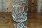 Vintage Waterford Crystal Lismore Mustard Pot / Condiment Jar with Notched Lid