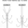 Coat Rack, Metal Coat Rack Stand with 3 Height 12 Hooks, Sturdy Freestanding Coat Rack for Clothes/Bags/Hats, Coat Stand for Home/Entryway/Office/Hallway Image 6