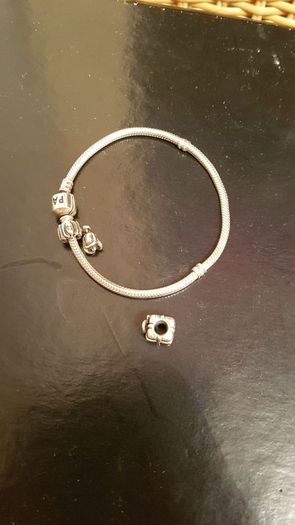 Pandora oxidised silver bracelet