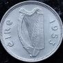 [#500] - Ireland 1953 | Irish 3p | Three Pence | Harp | KM.12 Image 2