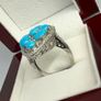 Silver Sleeping Beauty Turquoise & Tanzanite Statement Ring Image 5