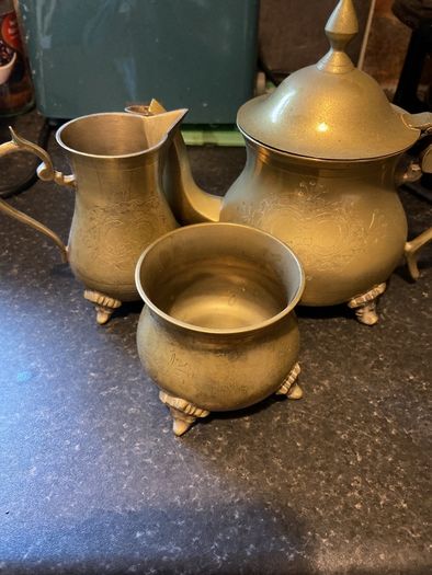 EPNS (brass) tea set.