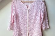 Vintage Pink Lace Blouse