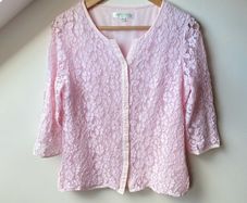 Vintage Pink Lace Blouse