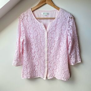 Vintage Pink Lace Blouse
