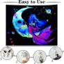 Glow in the Dark Tapestry, Skull Tapestry, Wall Tapestry Bedroom, UV Tapestry Wall Hanging, Aesthetic Tapestry Home Decorationfor Living Room 150 cm x 130 cm (FREE POSTAGE) Image 3
