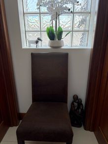 Free dining chairs x 6/8 - brown nubuck leather