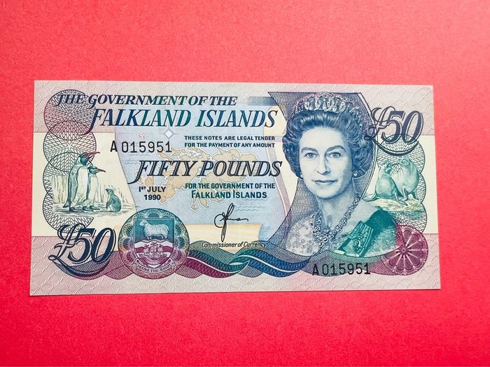 Falkland. Islands   50 Pounds. 1990   Pick 16 Scarce.uncirculated
