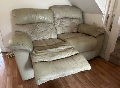 2seater leather recliner couch
