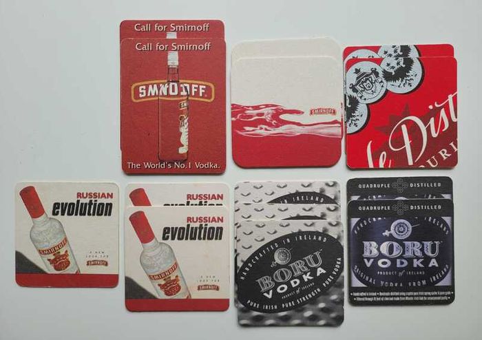 Vintage Irish Pub Vodka Beer Mats/Coasters from the 1990s & 2000s