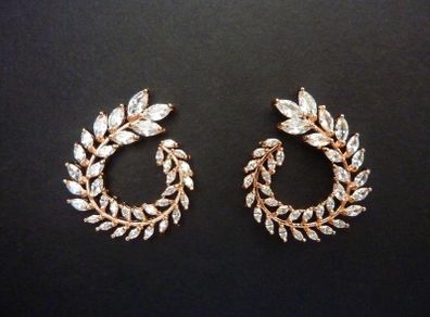 Vintage Style Crystal Rose Gold Earrings