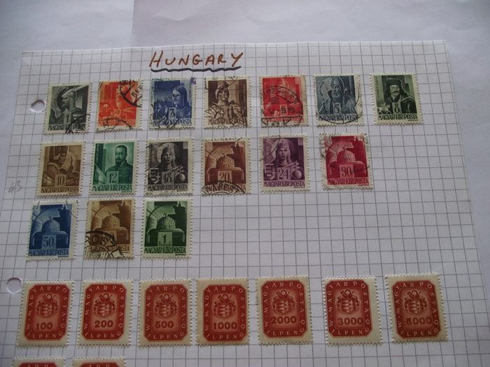 Big Collection Of Stamps From Hungary, On Pages, Hinged.