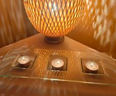 Handcrafted Fused Glass Three Tealight Holder