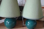 2 Identical Green Table Lamps