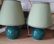 2 Identical Green Table Lamps