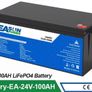 LiFePO4 Battery  100AH 1 24V BMS Rechargeable Lithium Bateria Pack for Camping Car Solar Image 2
