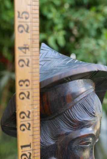 Vintage Sculpture -  Woman Wooden Carving -  Fine Art - Hand Carved Hard Woman Wood Sculpture - height 24,5"