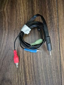 3.5mm jack to 3 RCA audio/video cable.