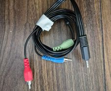 3.5mm jack to 3 RCA audio/video cable.