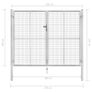 Garden Gate Galvanised Steel 306x250 cm Silver Image 5