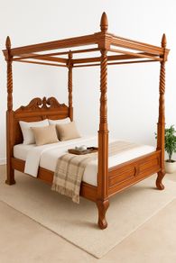 French Four Poster Bed Mistress Solid Mahogany