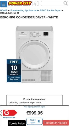 beko dryer
