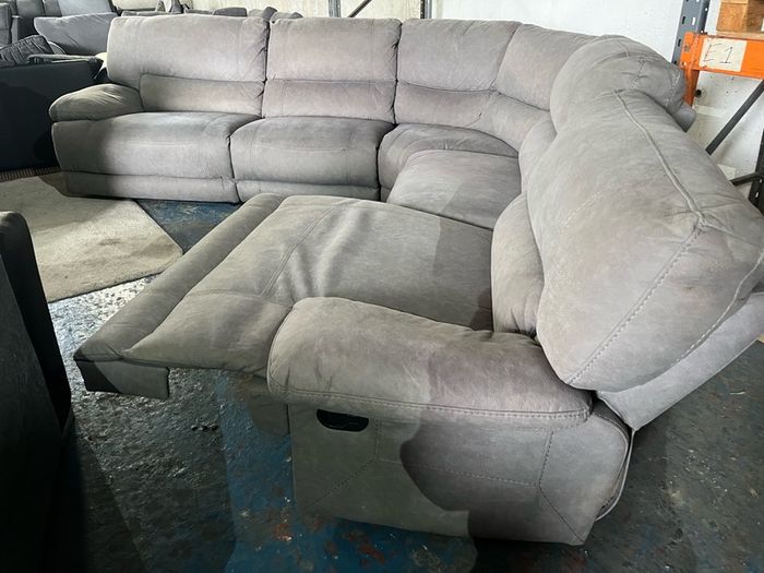 Light grey corner recliner sofa couch