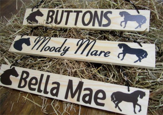 Equestrian stable door locker wooden hanging signs plaques with the horse pony name