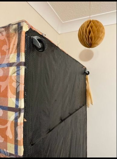 Single bed frame with headboard and mattress