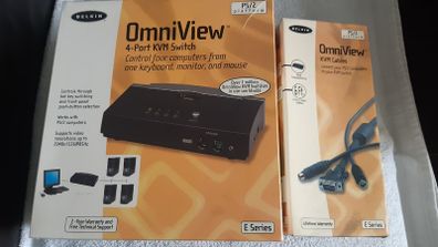Belkin OmniView E Series 4-Port KVM Switch (including 2 cables) PS/2