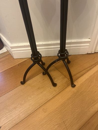 Pair of Wrought Iron Candle Holders