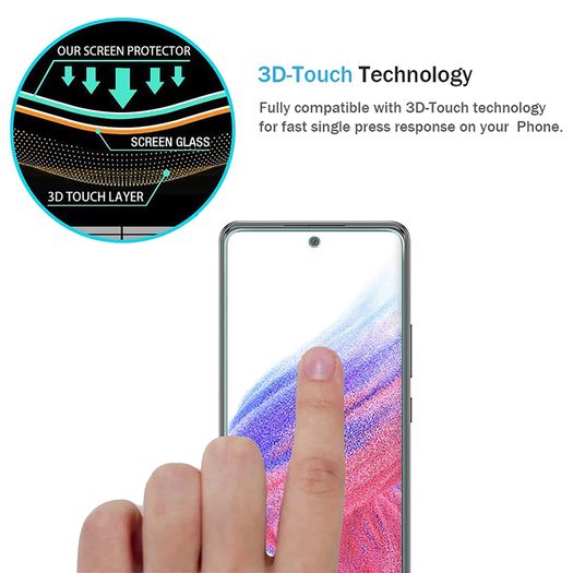 For Samsung Galaxy A53 5G Tempered Glass Screen Protector Guard Case Friendly New - FHT15SMTG