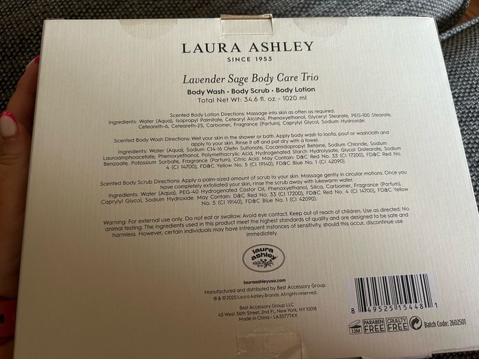 Laura Ashley body care trio