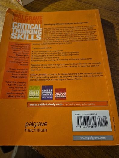 Critical Thinking Skills. Books. Stella Cottrell. Palgrave McMillan