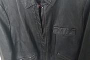 Ladies faux leather bomber jacket