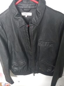 Ladies faux leather bomber jacket