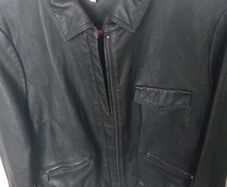 Ladies faux leather bomber jacket