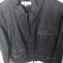 Ladies faux leather bomber jacket