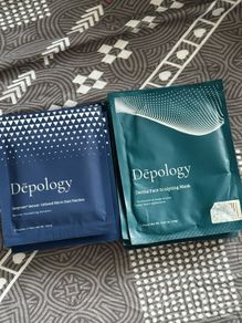 Depology deeper serum infused micro dart eye patches and Derma face sculpting mask new