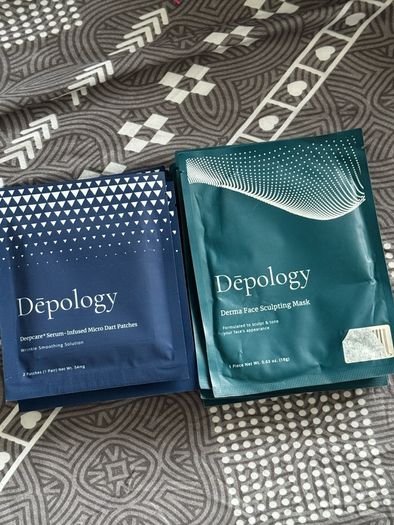 Depology deeper serum infused micro dart eye patches and Derma face sculpting mask new