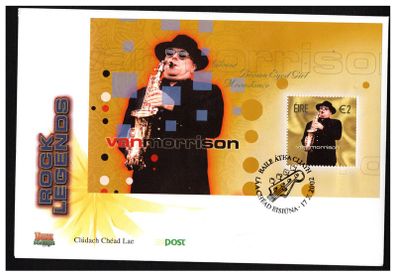 2002 Ireland Van Morrison Commemorative Stamp Miniature Sheet An Post First Day Cover (FDC)