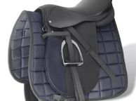 main image for ad Horse Riding Saddle Set 17.5" Real Leather Black 18 cm 5-in-1