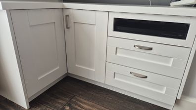 White Corner TV/Media Cabinet