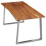 Dining Table 160x80x75 cm Solid Acacia Wood and Stainless Steel Image 4