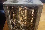 (Move out sell-see my other low priced ads) Wooden Vase Holder with Glass Inserts
