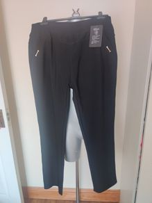 BNWT Black ladies pull on elastic Classic Fashion collection Queene pants size UK20 EU48 Postage included